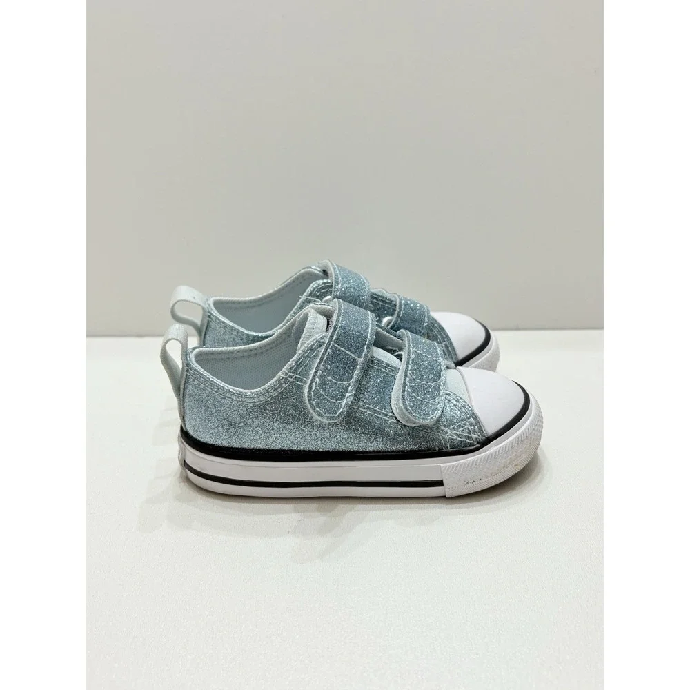 Converse Metallic Glittered‎ Blue Sneakers Size 5c Toddler